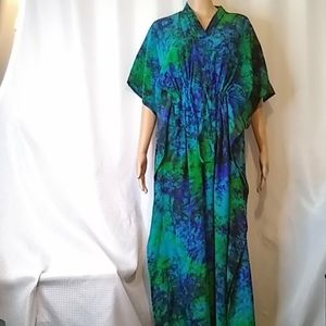 Caftan Pure Silk Tie-dyed  maxi  caftan